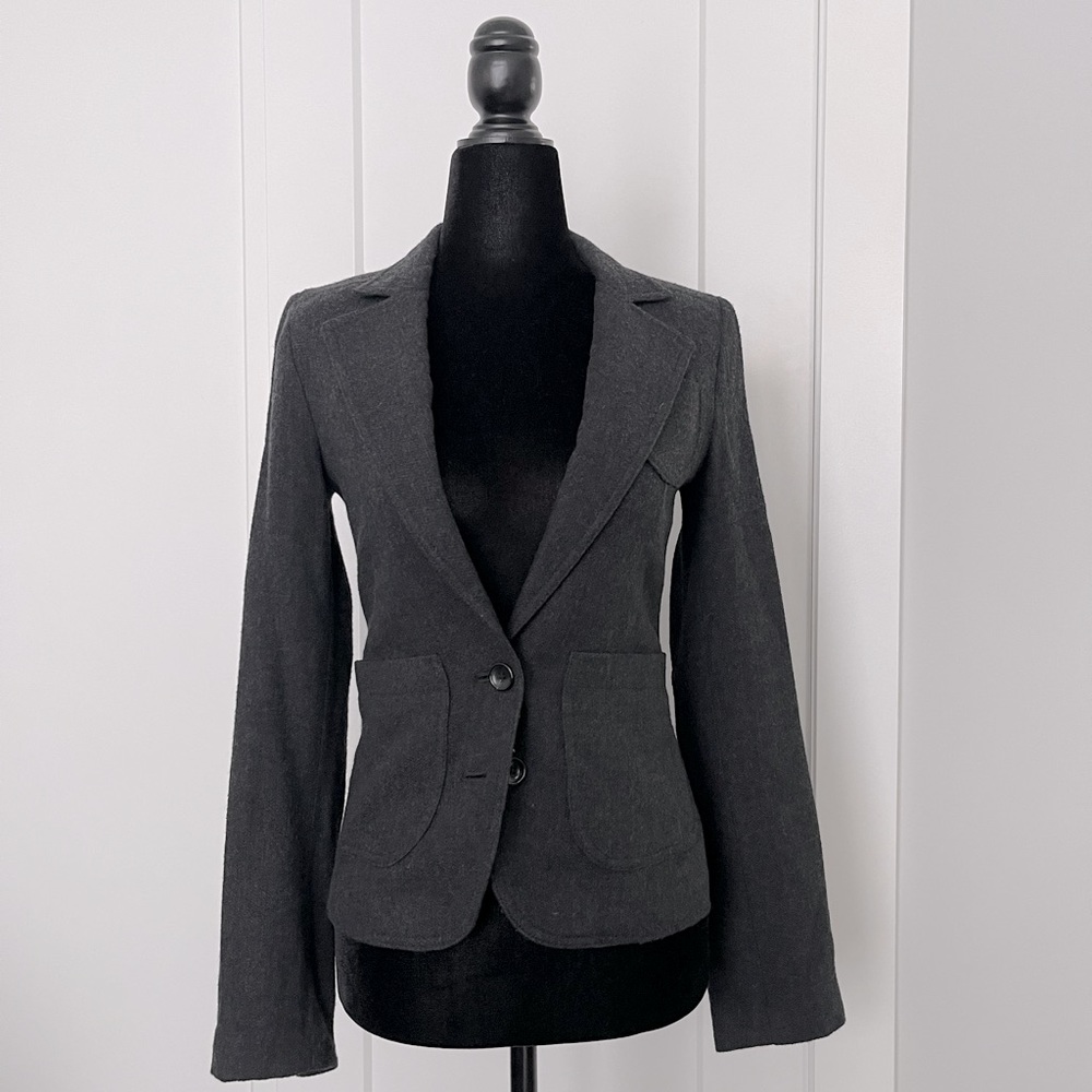 2𝒇𝒐𝒓$60 CLUB MONACO wool grey blazer size00